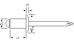 schema technique d'un rivet standard à tête plate
